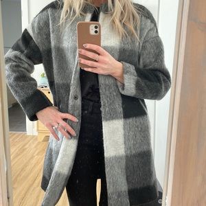 Mango Checkered Buffalo Plaid Shacket